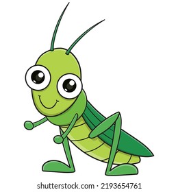 Vector Illustration Cute Grasshopper Cartoon Stock Vector (Royalty Free ...