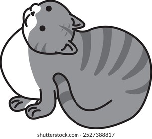 vector illustration cute gray cat