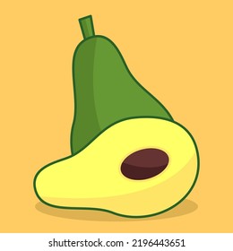 Vektorgrafik süßer grüner Avocado-Früchte