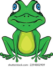 Vektorgrafik süßer grüner Froschcartoon