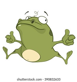 Vector Illustration Cute Green Frog Cartoon Stock Vector (Royalty Free ...