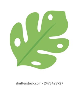 Vector illustration of cute green leaf.