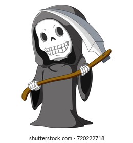 vector illustration of Cute grim reaper