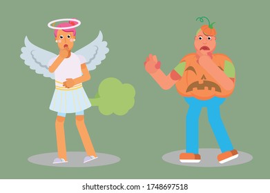 Vector illustration of cute Halloween character. This character illustration can use as a sticker also.