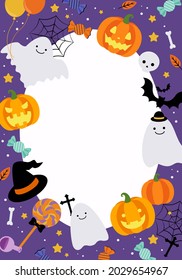 Vector illustration of cute Halloween frame (background)