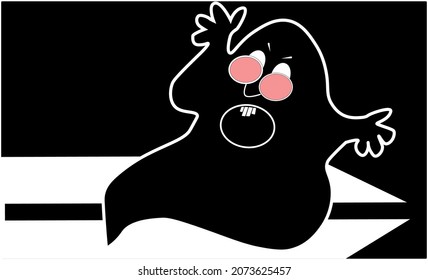 Vector illustration of a cute Halloween ghost.