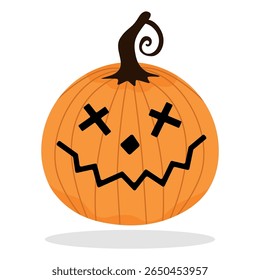 Vector illustration of a cute Halloween pumpkin