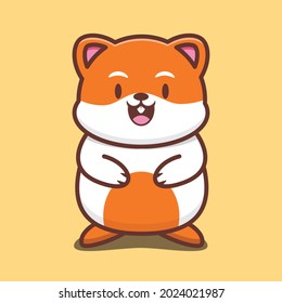 vector illustration of cute hamster, good for t-shirt, greeting card, invitation card or mascot