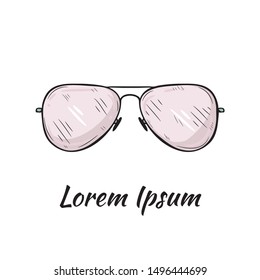 Vector illustration with cute hand drawn eyeglasses.