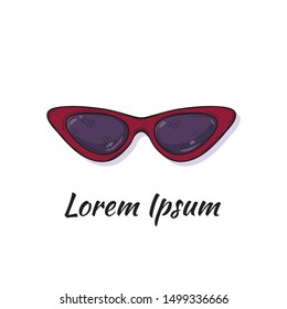 Vector illustration with cute hand drawn eyeglasses.