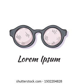 Vector illustration with cute hand drawn eyeglasses.