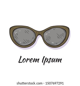 Vector illustration with cute hand drawn eyeglasses.