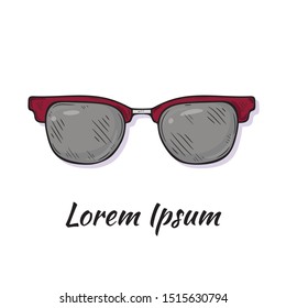 Vector illustration with cute hand drawn eyeglasses.