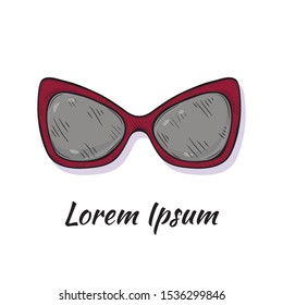 Vector illustration with cute hand drawn eyeglasses.