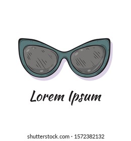Vector illustration with cute hand drawn eyeglasses.
