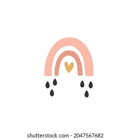 ilustración vectorial del arco iris dibujado a mano linda en estilo boho