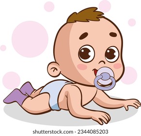 vector illustration cute happy baby