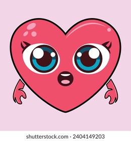 ilustración vectorial lindo corazón feliz
