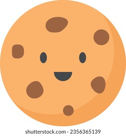 Ilustración vectorial de una linda galleta sonriente feliz.