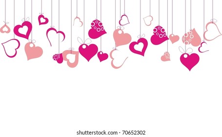 vector illustration of cute hearts isolated