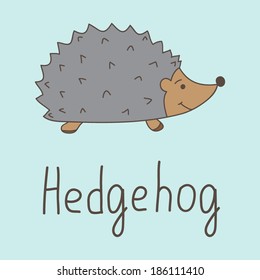 Vector illustration with cute hedgehog