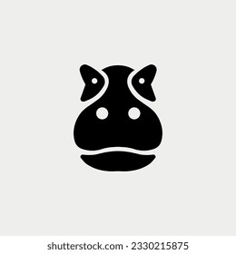 Vector illustration of cute hippo cartoon