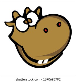 Vektorillustration eines süßen Hippos-Kopfsymbol-Logos