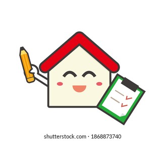 Vector illustration of cute house characters.