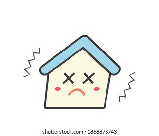 Vector illustration of cute house characters.