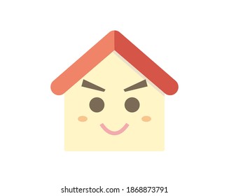 Vector illustration of cute house characters.