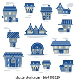 Ilustración vectorial de la colección de iconos de la casa linda