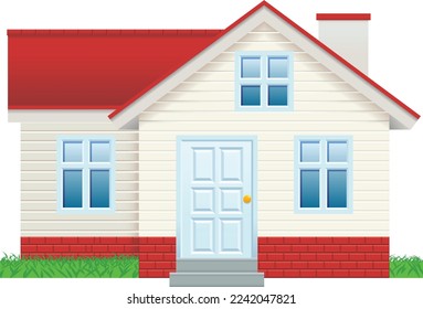 Vector Illustration Of Cute House Icon.