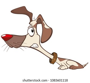 Vector Illustration of a Cute Hunting Dog. Cartoon Character
