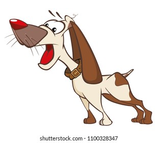Vector Illustration of a Cute Hunting Dog. Cartoon Character