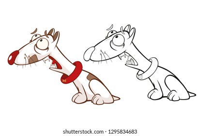 Vector Illustration of a Cute Hunting Dog. Cartoon Character