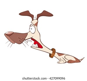 Vector Illustration of a Cute Hunting Dog. Cartoon Character
