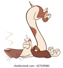 Vector Illustration of a Cute Hunting Dog. Cartoon Character