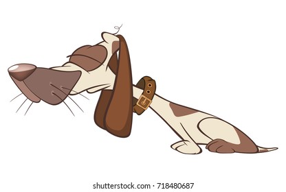 Vector Illustration of a Cute Hunting Dog. Cartoon Character