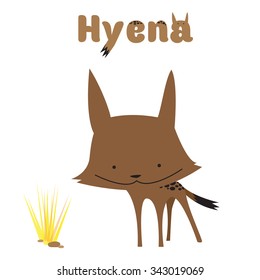 Vector illustration of Cute hyena cartoon