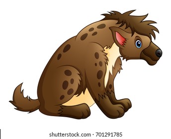 Vector illustration of Cute hyena cartoon