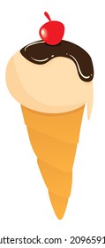 Vector illustration of cute ice cream isolated on white