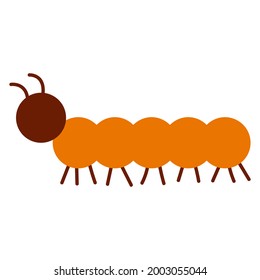 Vector illustration of cute insect character in cartoon colorful flat childish style isolated on white background