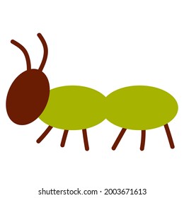 Vector illustration of cute insect character in cartoon colorful flat childish style isolated on white background