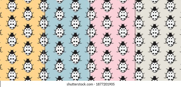 Vector illustration of cute insect pattern graphics