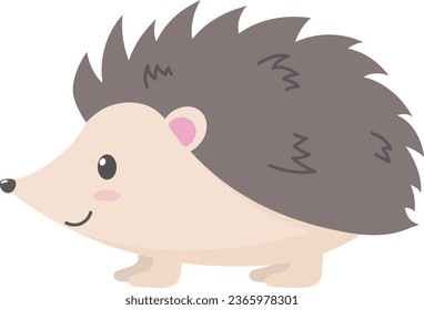 Vector illustration of cute isolated hedgehog