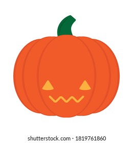 Vector illustration of a cute jack o lantern carved pumpkin with a friendly face