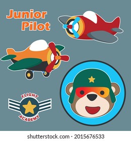 Vector illustration of cute junior pilot. Can be used for t-shirt printing, children wear fashion designs, baby shower invitation cards and other decoration. 