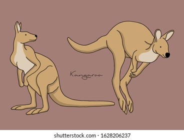 Vector Illustration of cute Kangaroo 