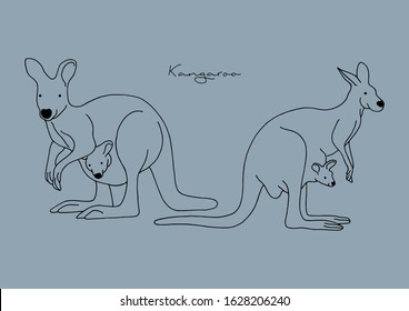 Vector Illustration of cute Kangaroo 