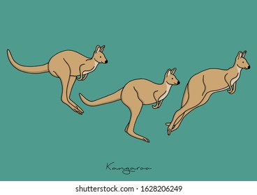 Vector Illustration of cute Kangaroo 